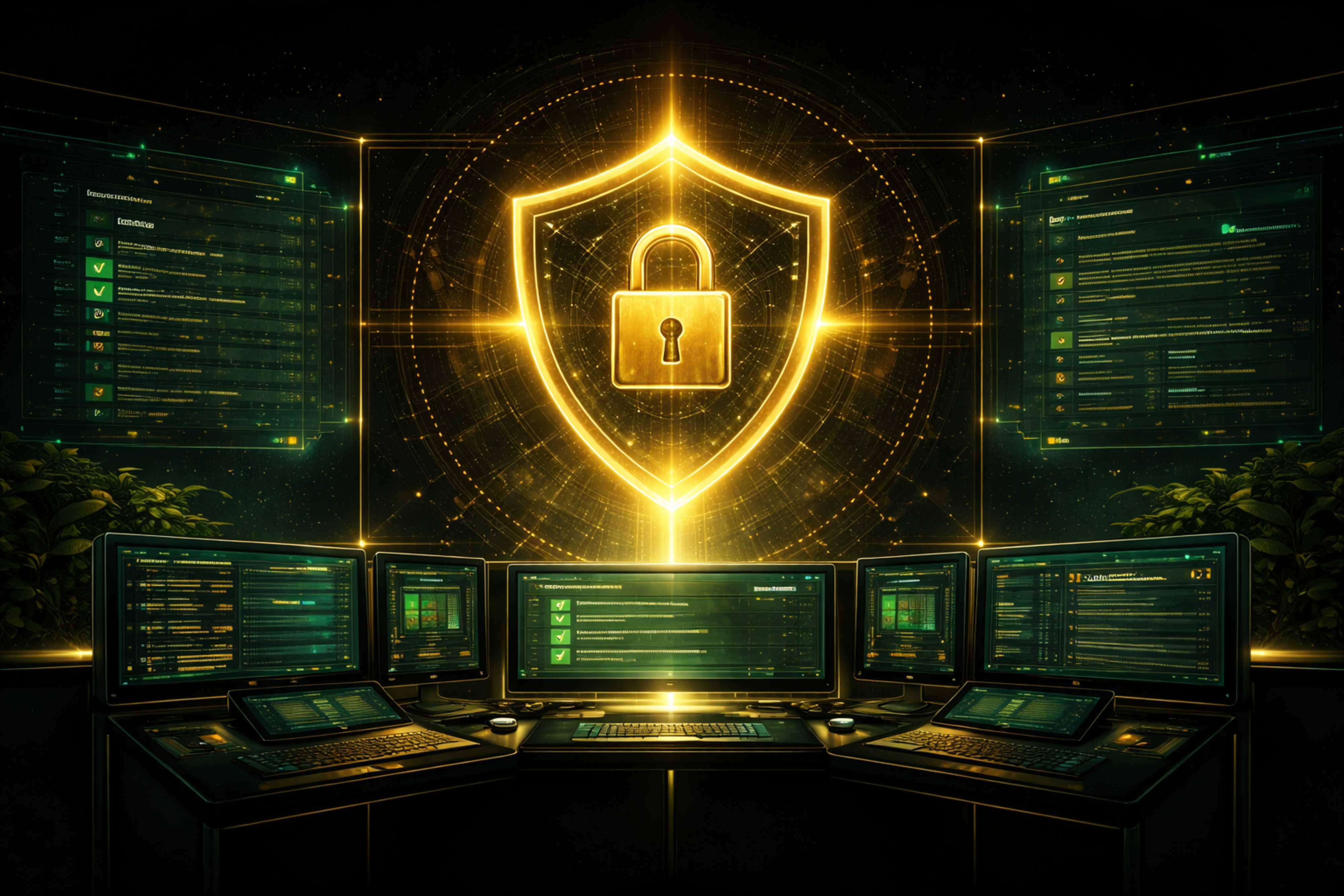 Secure operations environment representing lawful control, compliance, and ethical boundaries